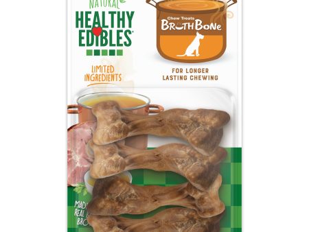 Nylabone Healthy Edibles Broth Bone All Natural Dog Treats Made With Real Bone Broth 4 Count Small Regular - Up To 25 Lb Online