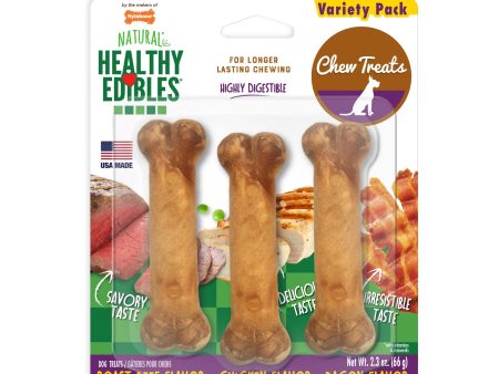 Nylabone Healthy Edibles AllNatural Long Lasting Chew Treats Variety Pack 3 count, Petite  Up To 15 lb Fashion