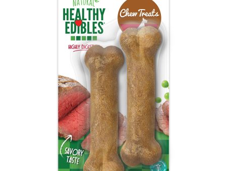 Nylabone Healthy Edibles AllNatural Long Lasting Roast Beef Dog Chew Treats Roast Beef, XS Petite  Up To 15 Lbs. 2 ct Sale