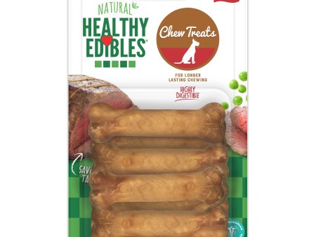 Nylabone Healthy Edibles AllNatural Long Lasting Roast Beef Dog Chew Treats Roast Beef, XS Petite  Up To 15 Lbs. 8 ct Hot on Sale