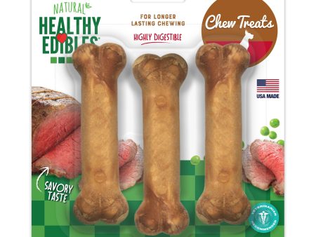 Nylabone Healthy Edibles AllNatural Long Lasting Roast Beef Dog Chew Treats Roast Beef, SMall Regular  Up To 25 Ibs. 3 ct For Cheap