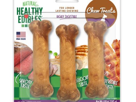 Nylabone Healthy Edibles AllNatural Long Lasting Chew Treats Variety Pack 3 count, SMall Regular  Up To 25 lb Online now