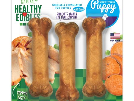 Nylabone Healthy Edibles Puppy Turkey  Sweet Potato Dog Chew Treats Turkey  Sweet Potato, SMall Regular  Up To 25 Ibs. 3 ct Online Sale