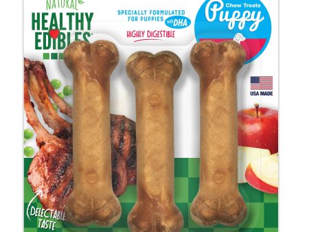 Nylabone Healthy Edibles Puppy AnimalShaped Lamb  Apple Dog Chew Treats Lamb  Apple, SMall Regular  Up To 25 Ibs. 3 ct Discount