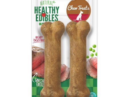 Nylabone Healthy Edibles AllNatural Long Lasting Roast Beef Dog Chew Treats Roast Beef, SMall Regular  Up To 25 Ibs. 1 ct on Sale