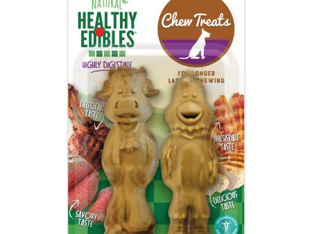 Nylabone Healthy Edibles Farm Friends Grain Free Dog Treats Beef, Chicken, Bacon, & Lamb 1ea Large - Up To 50 lb Fashion