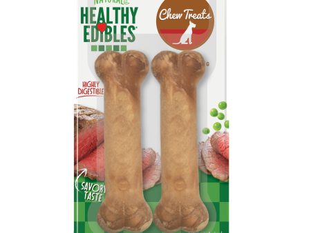 Nylabone Healthy Edibles AllNatural Long Lasting Roast Beef Dog Chew Treats 2 count, Wolf  Up To 35 lb Online