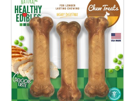 Nylabone Healthy Edibles AllNatural Long Lasting Chicken Dog Chew Treats Chicken, SMall Regular  Up To 25 Ibs. 3 ct Fashion