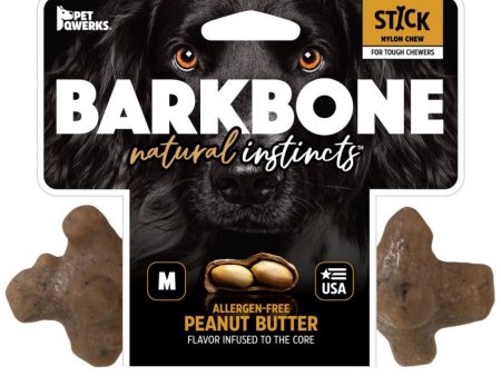 Pet Qwerks Barkbone Natural Instincts Nylon Stick Dog Chew Toy Peanut Butter 1ea MD Supply