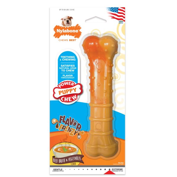 Nylabone Textured Nylon Puppy Chew Toy Beef & Vegetable 1ea Large Giant - Up To 50 lb Online