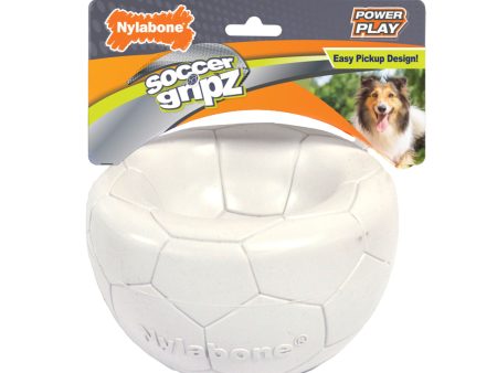 Nylabone Power Play Gripz Dog Soccer Ball Toy 1ea Medium Wolf - Up To 35 lb Supply