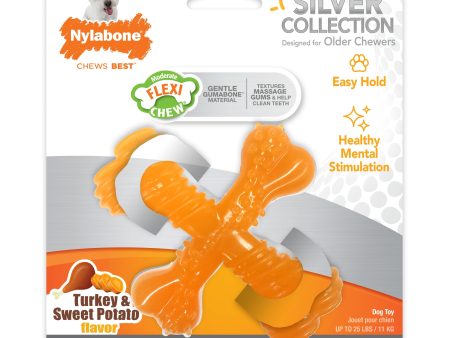 Nylabone Silver Collection Flexi Chew X-Bone Chew Toy for Senior Dogs Turkey & Sweet Potato 1ea SMall Regular - Up To 25 Ibs. Online