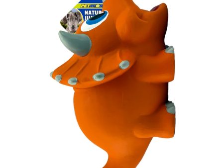 Petsport USA NaturFlex Dinosaur Latex Dog Toy Triceratops, 1ea 12 in, Jumbo Hot on Sale