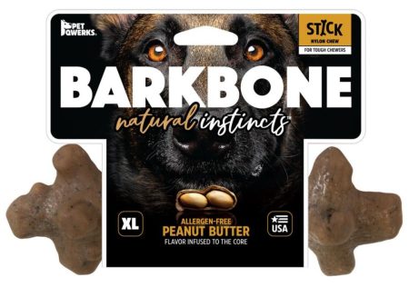 Pet Qwerks Barkbone Natural Instincts Nylon Stick Dog Chew Toy Peanut Butter 1ea XL Sale