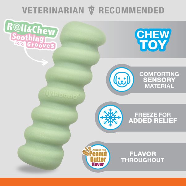 Nylabone Sensory Material Puppy Teething Stick Peanut Butter, 1ea  Small Regular - Up To 25 Ibs. Sale