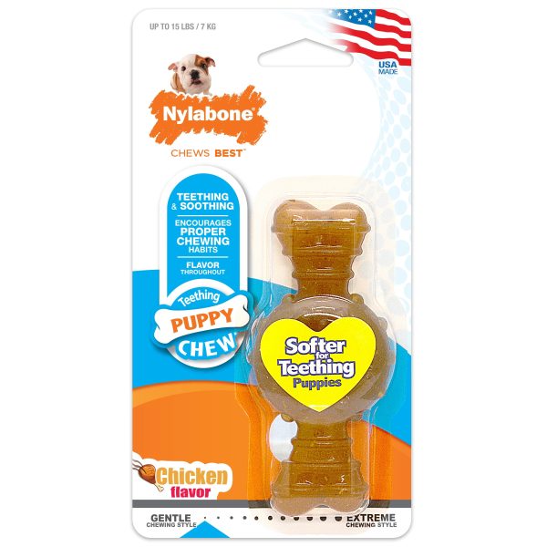 Nylabone Puppy Ring Bone Teething Toy for Puppies Ring Bone Chicken 1ea XS Petite - Up To 15 lb Online Sale