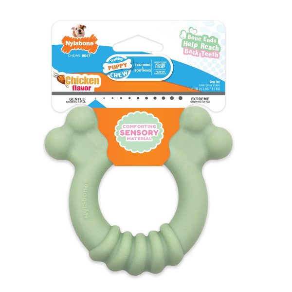 Nylabone Sensory Material Puppy Teething Ring Chicken, 1ea Small Regular - Up To 25 Ibs. Online Sale