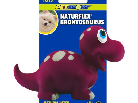 Petsport USA NaturFlex Dinosaur Latex Dog Toy Brontosaurus, 4ea 4 in, Tiny Tot Online