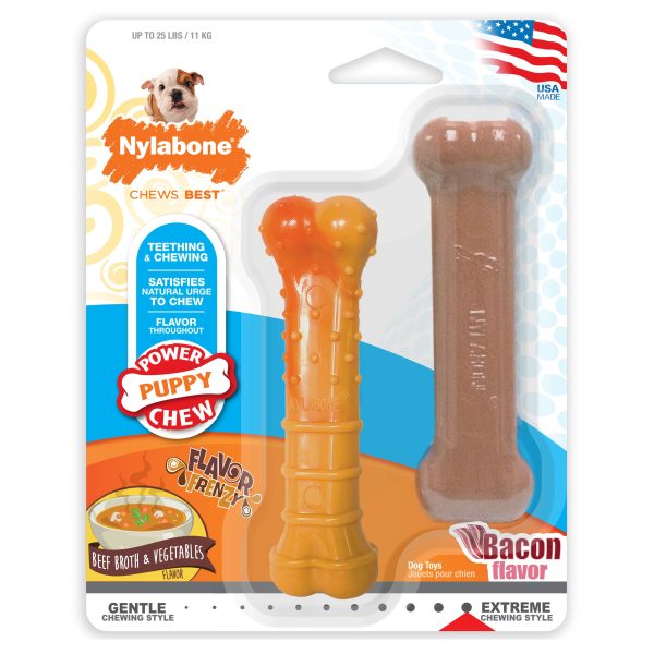 Nylabone Tough Puppy Chew Bones Twin Pack 1ea Supply