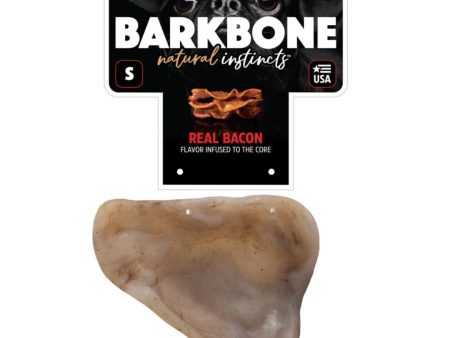 Pet Qwerks Barkbone Natural Instincts Nylon Pig Ear Dog Chew Toy Bacon 1ea SM Sale