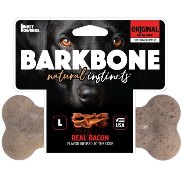 Pet Qwerks Barkbone Natural Instincts Original Nylon Dog Chew Bacon 1ea LG Supply