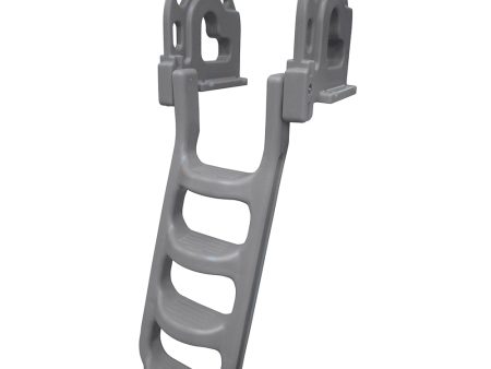 Dock Edge Stand-Off Flip-Up Polyethylene Roto Molded 4-Step Dock Ladder - Grey [2084-F] Hot on Sale