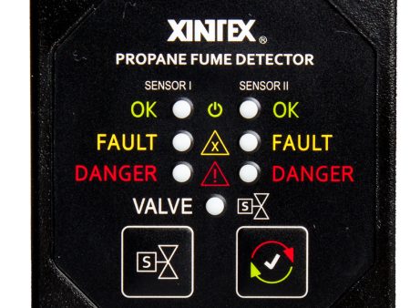 Fireboy-Xintex Propane Fume Detector w 2 Plastic Sensors - No Solenoid Valve - Square Black Bezel Display [P-2BNV-R] Online Hot Sale