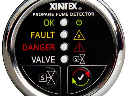 Fireboy-Xintex Propane Fume Detector w Automatic Shut-Off  Plastic Sensor - No Solenoid Valve - Chrome Bezel Display [P-1CNV-R] For Cheap