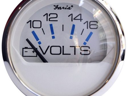 Faria Chesapeake White SS 2  Voltmeter (10-16 VDC) [13805] For Sale