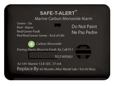 Safe-T-Alert 62 Series Carbon Monoxide Alarm - 12V - 62-541-Marine - Surface Mount - Black [62-541-MARINE-BL] Online now