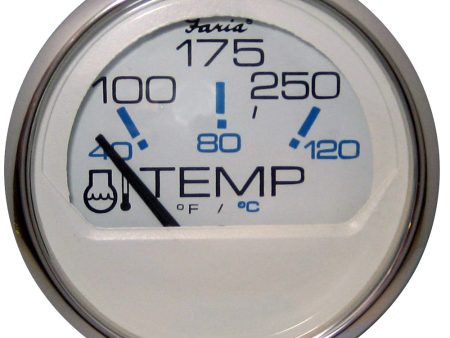 Faria Chesapeake White SS 2  Water Temperature Gauge - Metric (40 to 120C) [13828] Online now