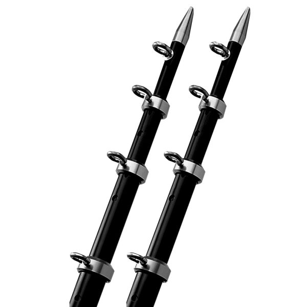 TACO 15  Black Silver Outrigger Poles - 1-1 8  Diameter [OT-0442BKA15] Online