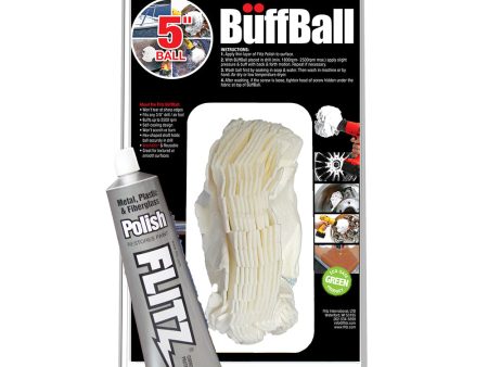 Flitz Buff Ball - Large 5  - White w 1.76oz Tube Flitz Polish [PB 101-50] Fashion