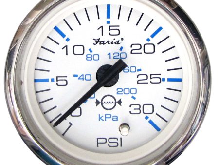 Faria Chesapeake White SS 2  Water Pressure Gauge (30 PSI) [13812] Discount