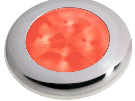 Hella Marine Slim Line LED  Enhanced Brightness  Round Courtesy Lamp - Red LED - Stainless Steel Bezel - 12V [980507221] Online now