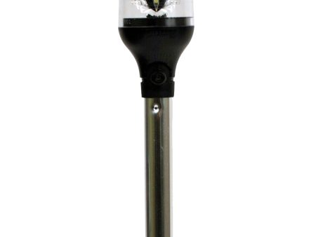 Attwood LightArmor All-Around Light - 12  Aluminum Pole - Black Vertical Composite Base w Adapter [5557-PV12A7] For Cheap