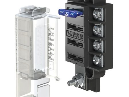 Blue Sea 5045 ST Blade Compact Fuse Blocks - 4 Circuits w Cover [5045] For Sale