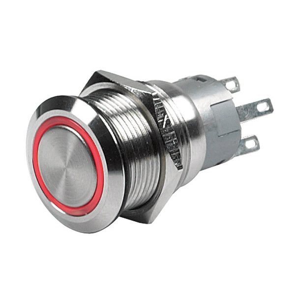 Marinco Push-Button Switch - 12V Momentary (On) Off - Red LED [80-511-0002-01] For Discount