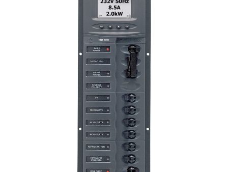 BEP AC Circuit Breaker Panel w Digital Meters, 8SP 2DP AC230V ACSM Stainless Steel Vertical [900-AC2V-ACSM] Discount