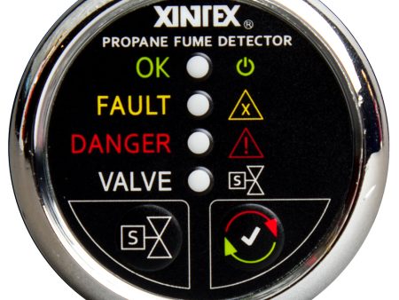 Fireboy-Xintex Propane Fume Detector w Plastic Sensor  Solenoid Valve - Chrome Bezel Display [P-1CS-R] Hot on Sale