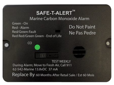 Safe-T-Alert 62 Series Carbon Monoxide Alarm w Relay - 12V - 62-542-R-Marine - Flush Mount - Black [62-542-R-MARINE-BL] Discount