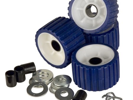 C.E. Smith Ribbed Roller Replacement Kit - 4-Pack - Blue [29320] Discount