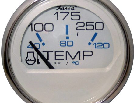 Faria Chesapeake White SS 2  Water Temperature Gauge (100-250 DegreeF) [13804] Online Sale