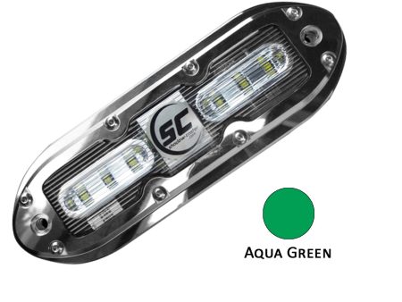 Shadow-Caster SCM-6 LED Underwater Light w 20  Cable - 316 SS Housing - Aqua Green [SCM-6-AG-20] Discount