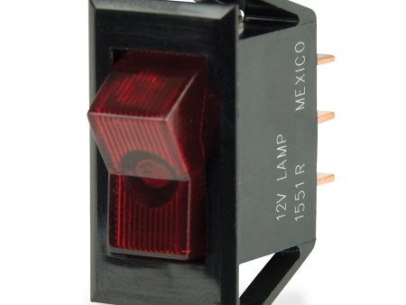 BEP Illuminated SPST Rocker Switch - Red LED - 12V - OFF ON [1001705] Supply