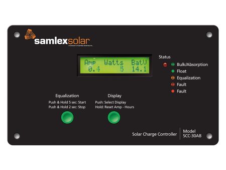 Samlex Flush Mount Solar Charge Controller w LCD Display - 30A [SCC-30AB] Supply