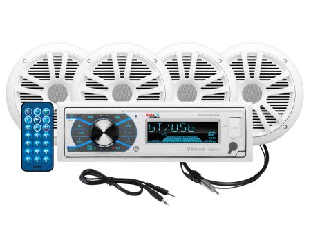 Boss Audio MCK632WB.64 Marine Stereo  2 Pairs of 6.5  Speaker Kit - White [MCK632WB.64] on Sale