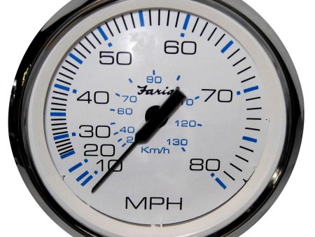 Faria Chesapeake White SS 4  Speedometer - 80MPH (Pitot) [33819] Online now