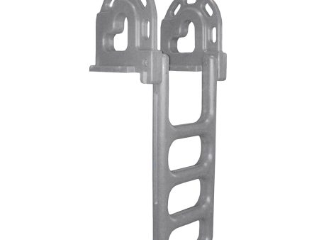 Dock Edge Flip-Up Polyethylene Roto Molded 4-Step Dock Ladder - Grey [2064-F] For Sale