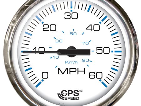 Faria Chesapeake White SS 4  Studded Speedometer - 60MPH (GPS) [33839] Online now